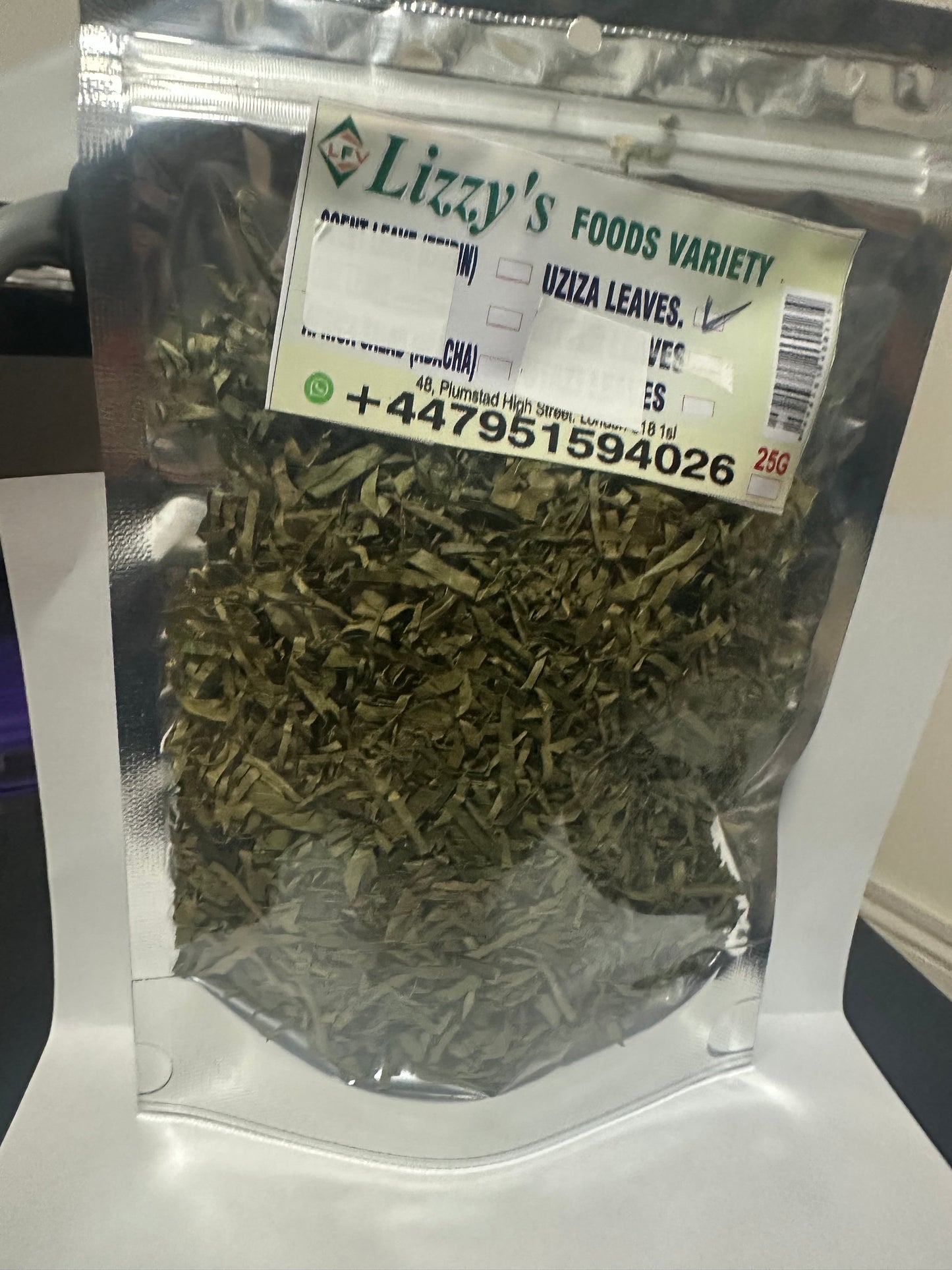 Dried UZIZA LEAVES 25g