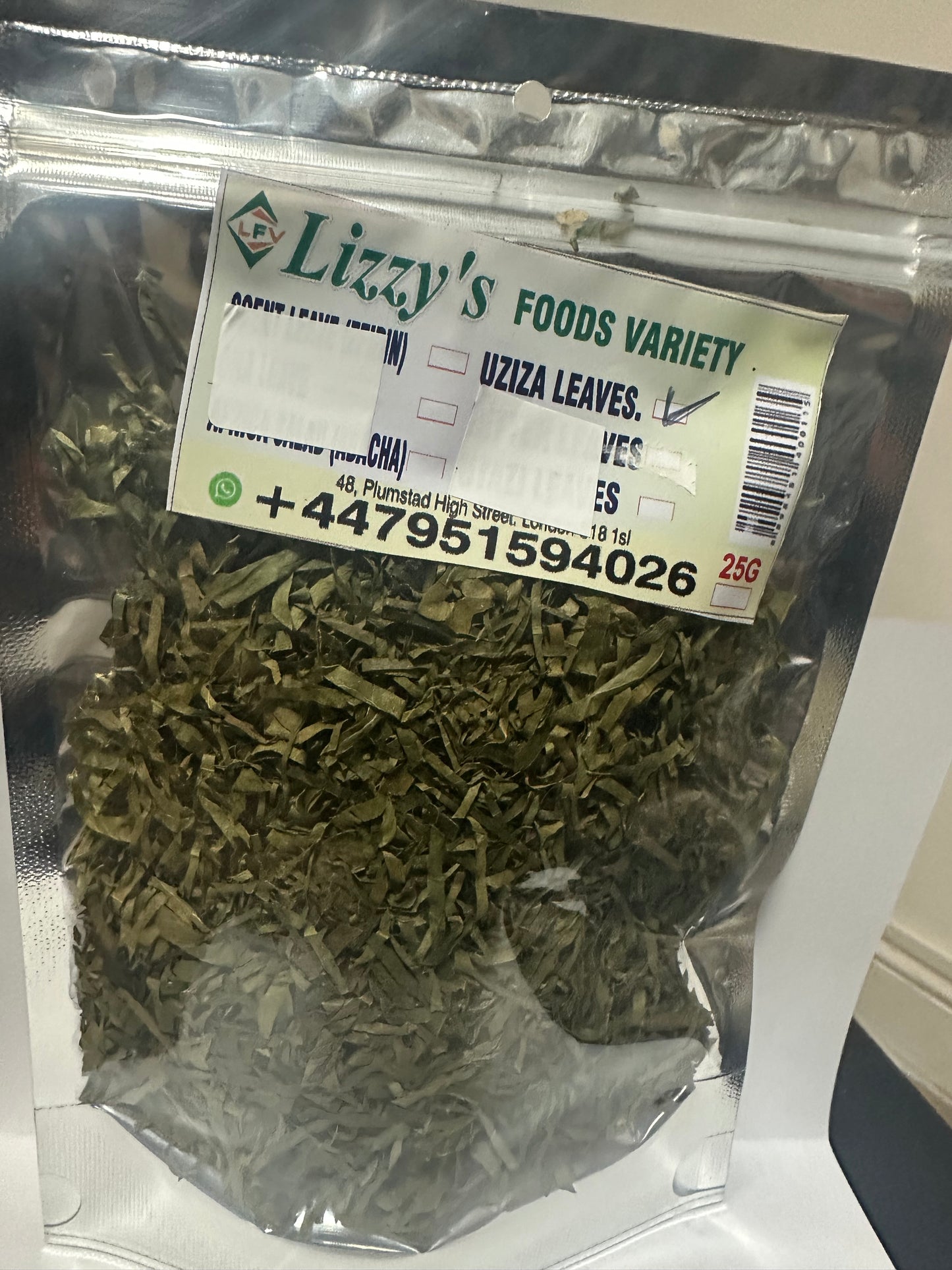 Dried UZIZA LEAVES 25g